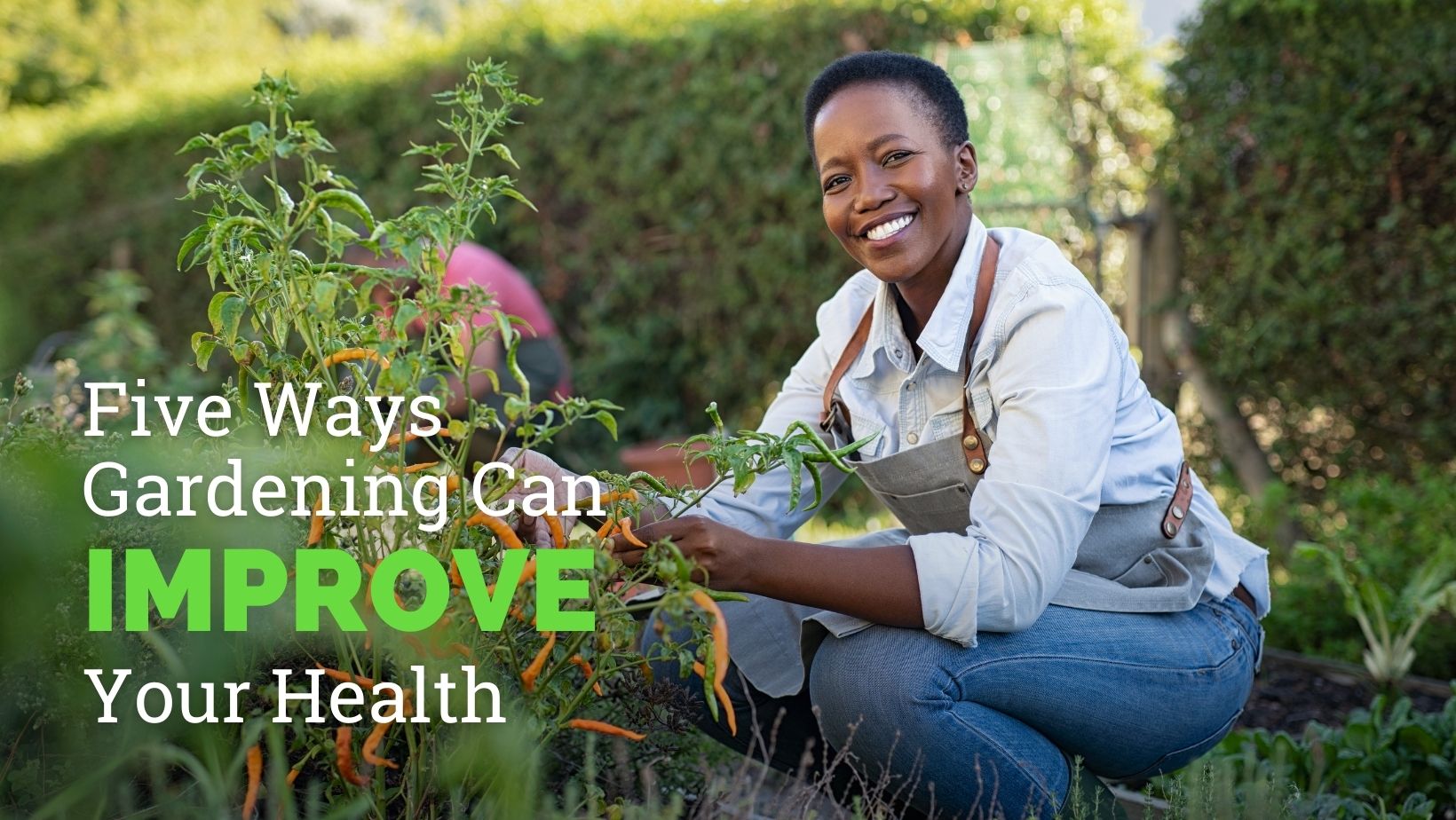 A woman gardening